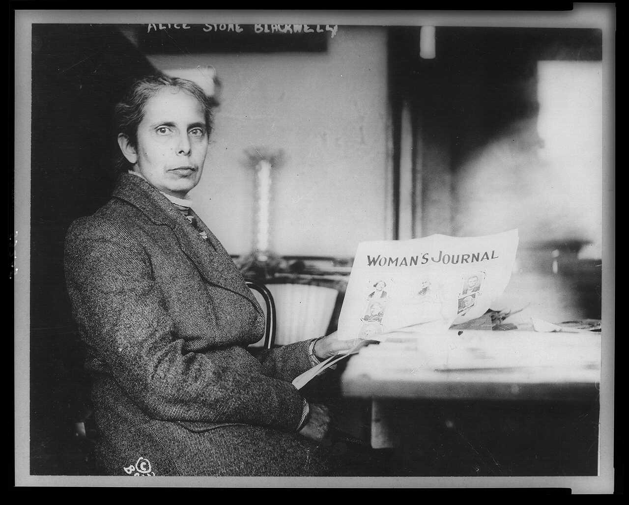 Alice Stone Blackwell with a copy of Woman’s Journal